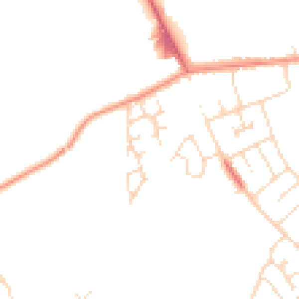 Daytime road noise heatmap for NN15 5TD