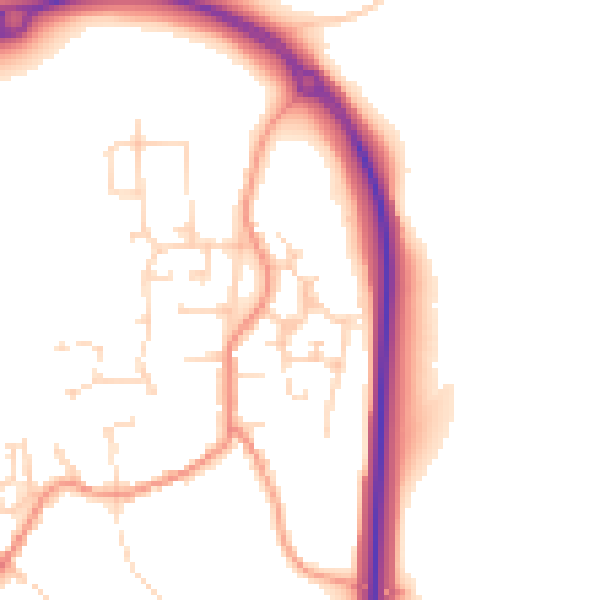 Daytime road noise heatmap for NN15 5TR