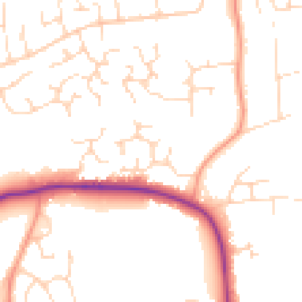 Daytime road noise heatmap for NN15 5UA