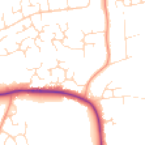 Daytime road noise heatmap for NN15 5UB