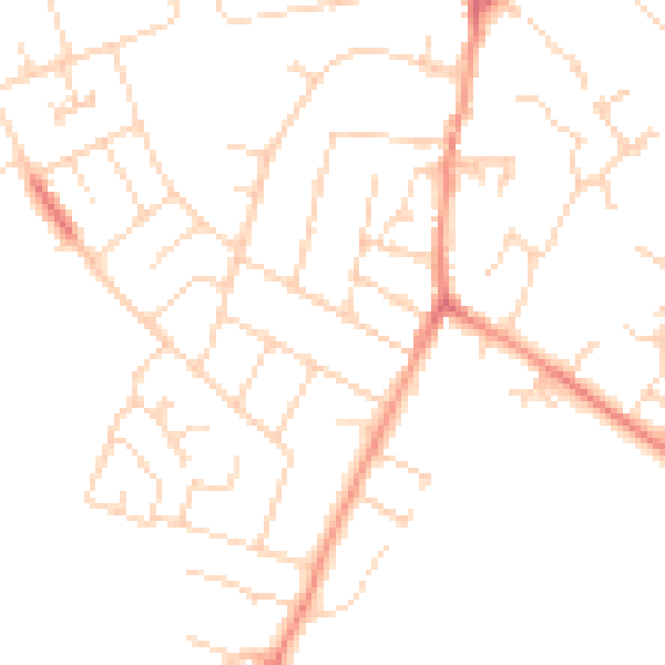 Daytime road noise heatmap for NN15 5WA