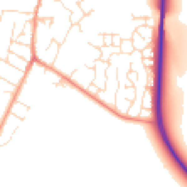 Daytime road noise heatmap for NN15 5WF