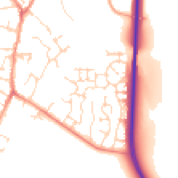 Daytime road noise heatmap for NN15 5WG
