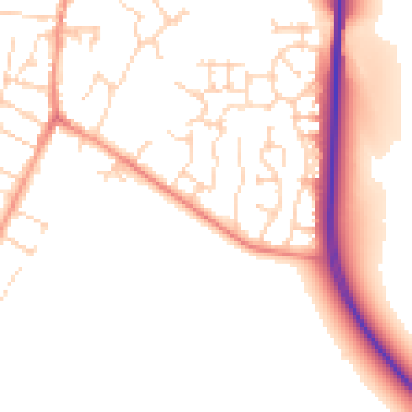 Daytime road noise heatmap for NN15 5WH