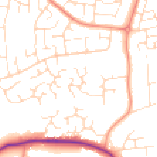 Daytime road noise heatmap for NN15 5XF