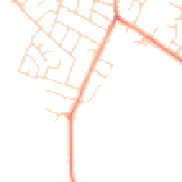 Daytime road noise heatmap for NN15 5ZD