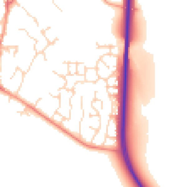 Daytime road noise heatmap for NN15 5ZJ