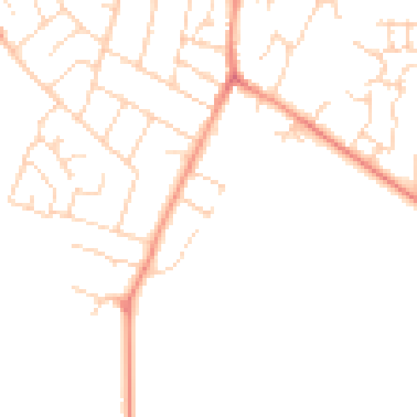 Daytime road noise heatmap for NN15 5ZN