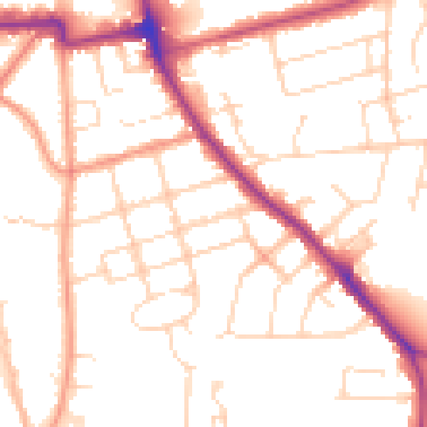 Daytime road noise heatmap for NN15 6BE