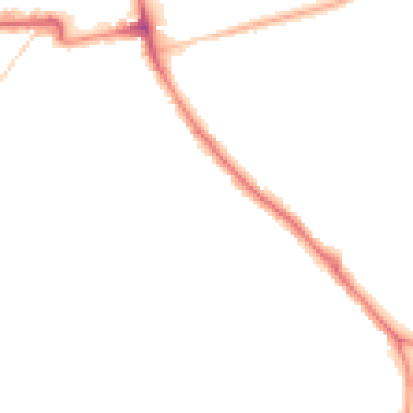 Night-time road noise heatmap for NN15 6BE