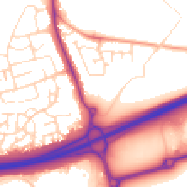 Daytime road noise heatmap for NN15 6BW