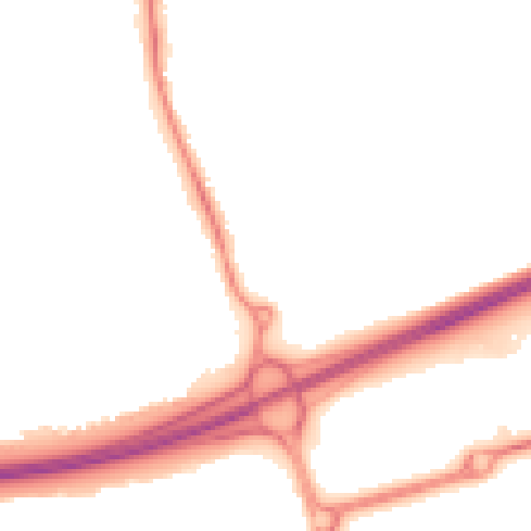 Night-time road noise heatmap for NN15 6BW