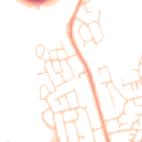 Daytime road noise heatmap for NN15 6FJ