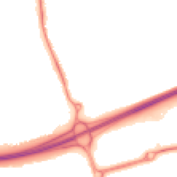 Night-time road noise heatmap for NN15 6FQ