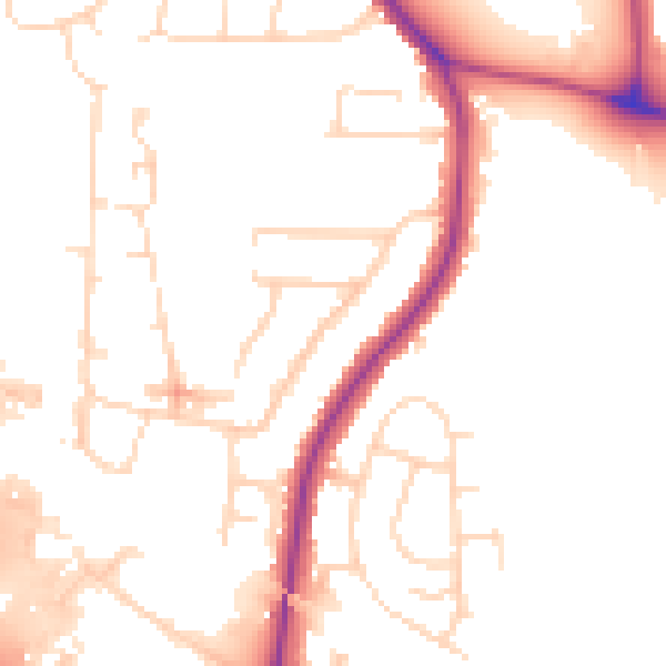 Daytime road noise heatmap for NN15 6JD