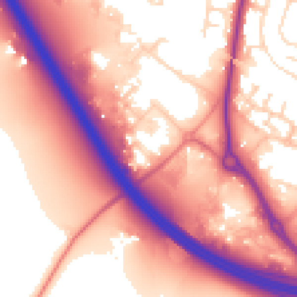 Daytime road noise heatmap for NN15 6NH