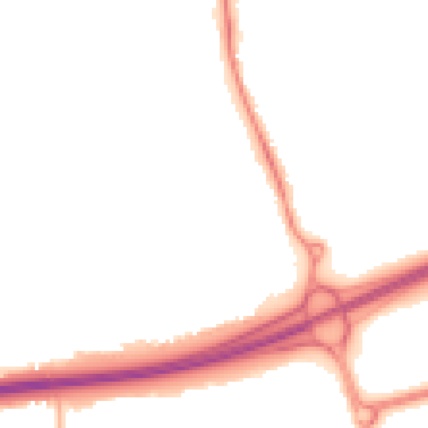 Night-time road noise heatmap for NN15 6QQ
