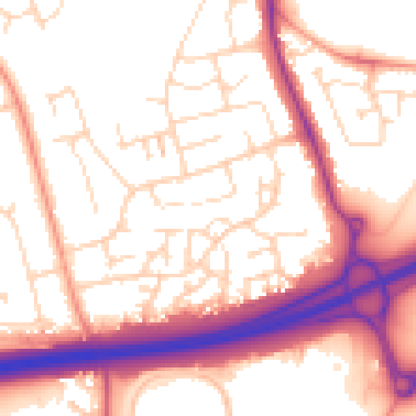 Daytime road noise heatmap for NN15 6QU