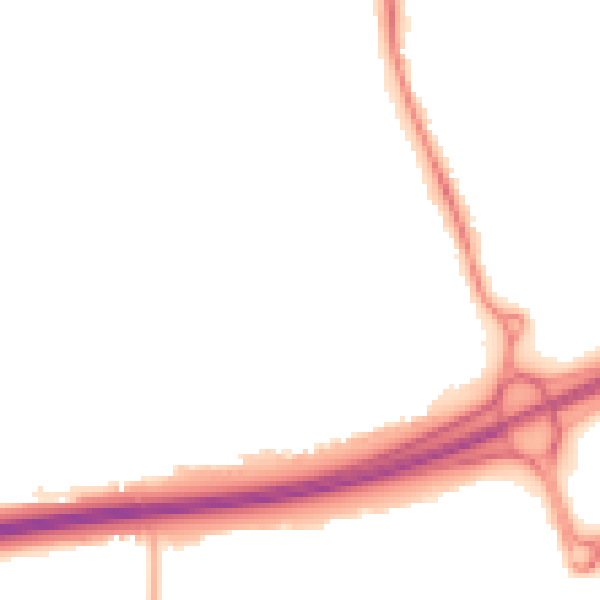Night-time road noise heatmap for NN15 6QU