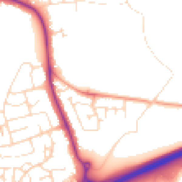 Daytime road noise heatmap for NN15 6RH
