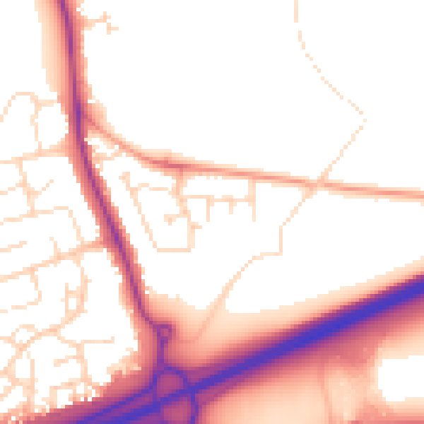 Daytime road noise heatmap for NN15 6RN