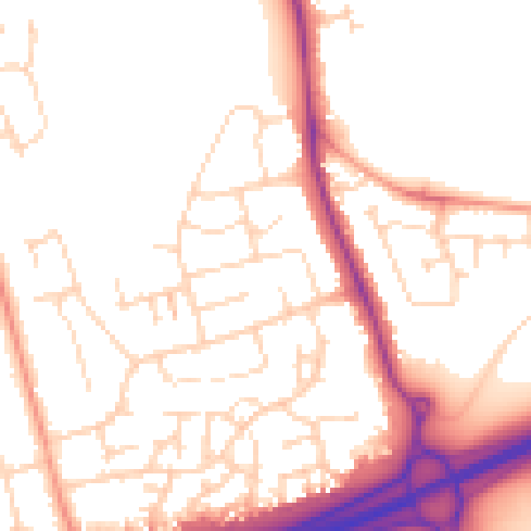 Daytime road noise heatmap for NN15 6SF