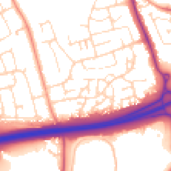 Daytime road noise heatmap for NN15 6TU