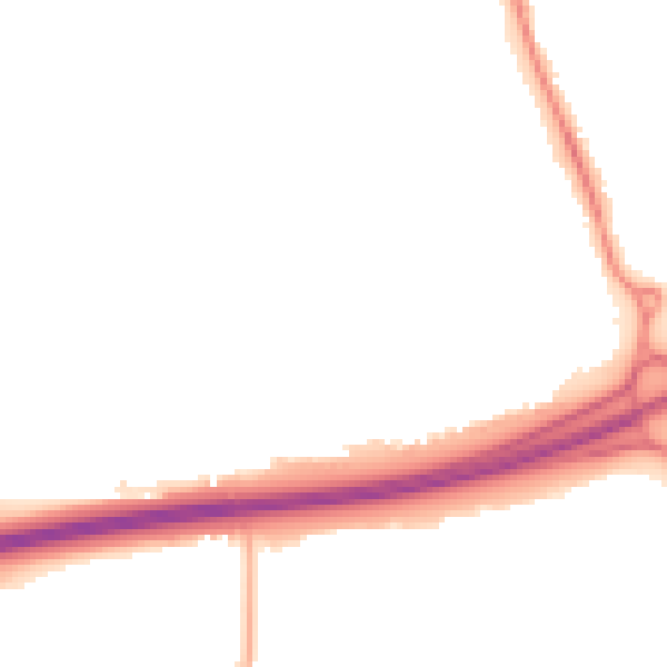 Night-time road noise heatmap for NN15 6TU