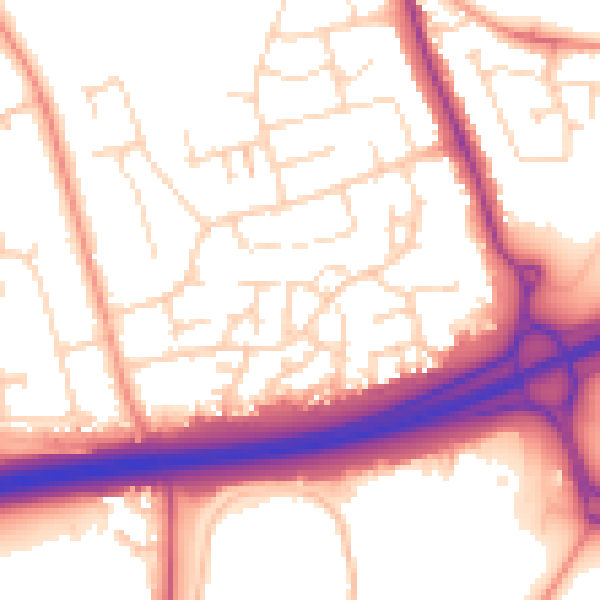 Daytime road noise heatmap for NN15 6TX