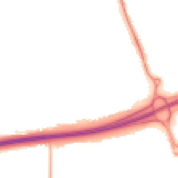 Night-time road noise heatmap for NN15 6TX