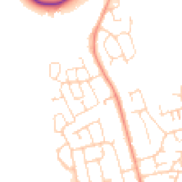 Daytime road noise heatmap for NN15 6WU