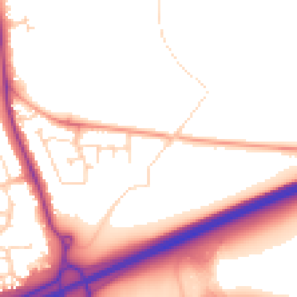 Daytime road noise heatmap for NN15 6XD