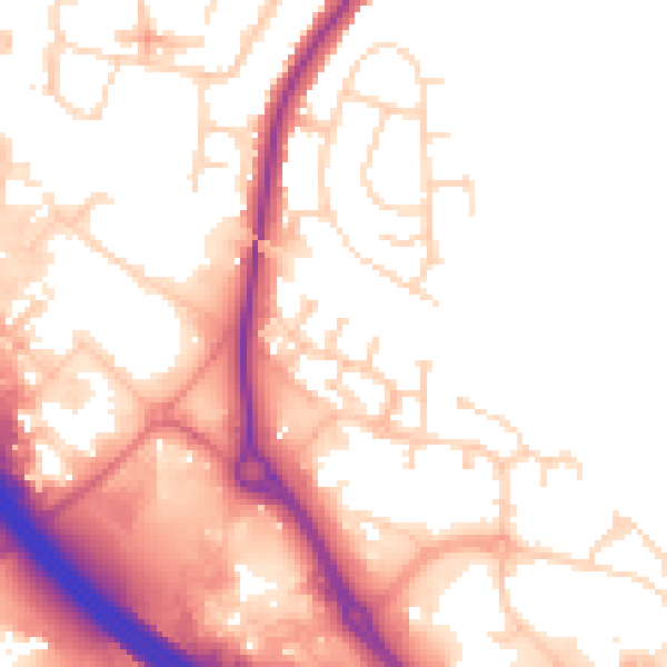 Daytime road noise heatmap for NN15 6XL
