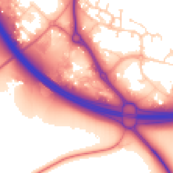 Daytime road noise heatmap for NN15 6XS