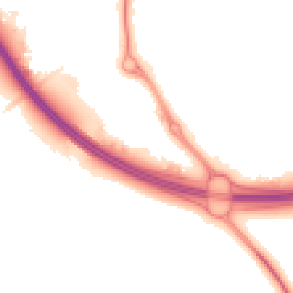 Night-time road noise heatmap for NN15 6XS