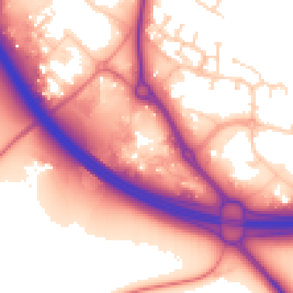 Daytime road noise heatmap for NN15 6YA