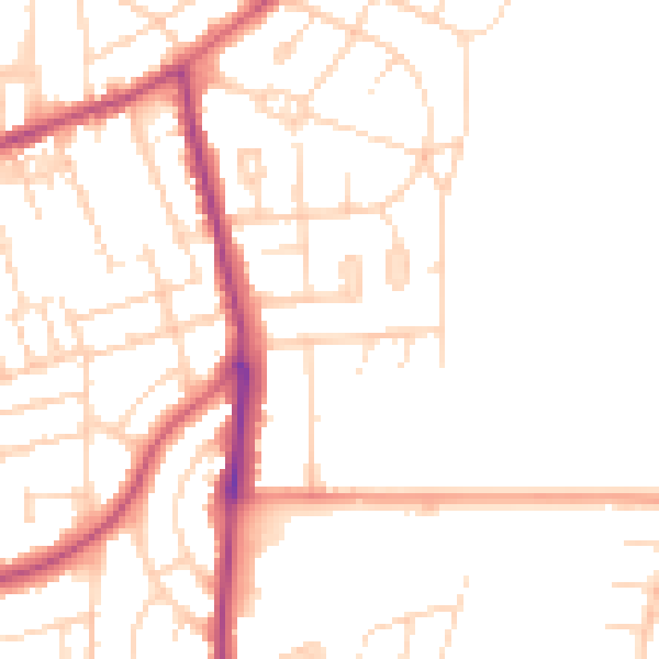 Daytime road noise heatmap for NN15 7AD