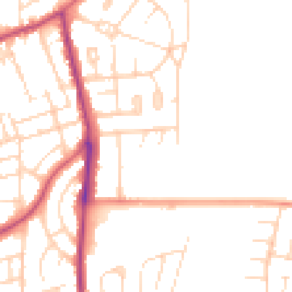 Daytime road noise heatmap for NN15 7AE