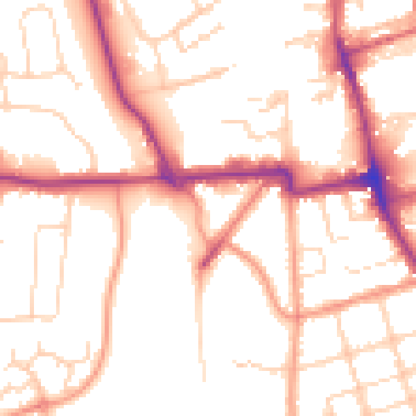 Daytime road noise heatmap for NN15 7AN
