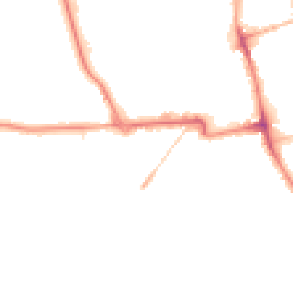 Night-time road noise heatmap for NN15 7AN