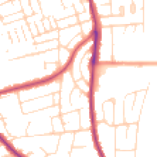 Daytime road noise heatmap for NN15 7AS