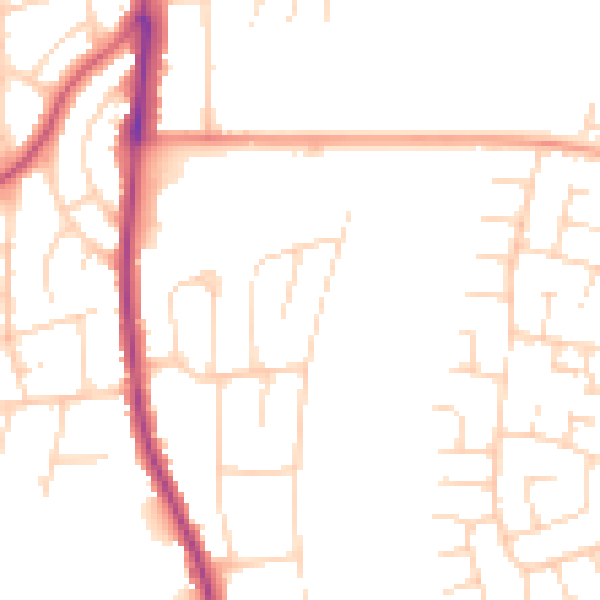 Daytime road noise heatmap for NN15 7DS