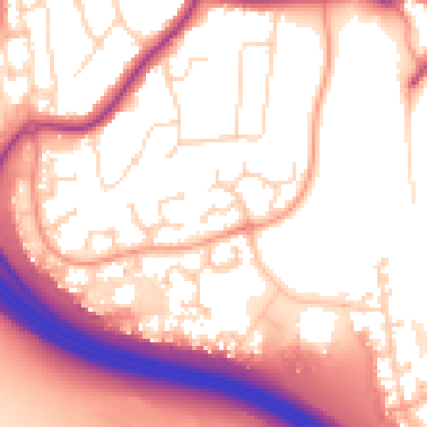 Daytime road noise heatmap for NN15 7EL
