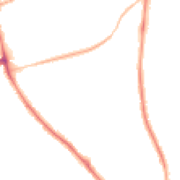 Night-time road noise heatmap for NN15 7NA