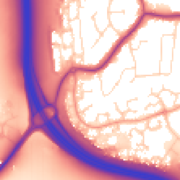 Daytime road noise heatmap for NN15 7NY