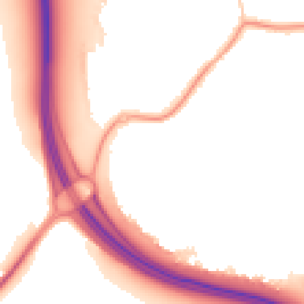 Night-time road noise heatmap for NN15 7NY