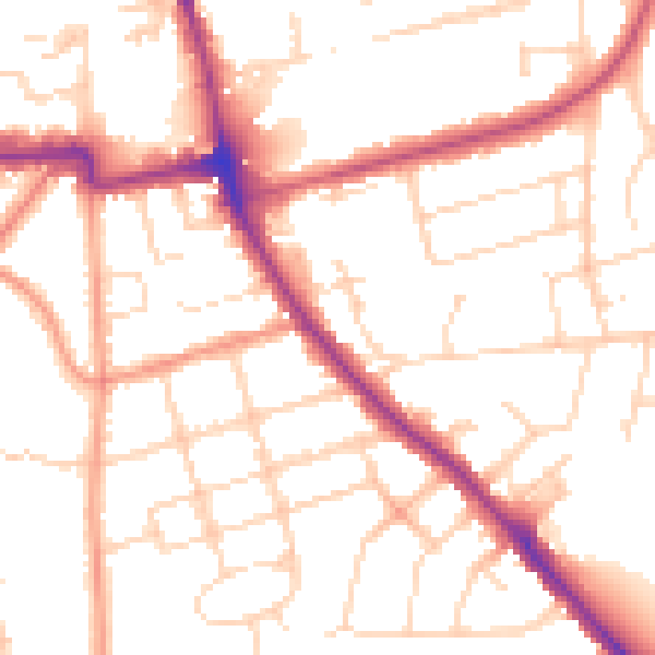 Daytime road noise heatmap for NN15 7PH