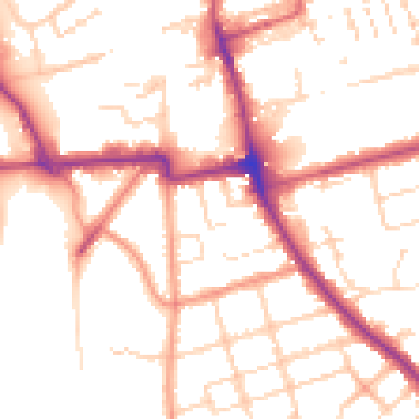 Daytime road noise heatmap for NN15 7QJ