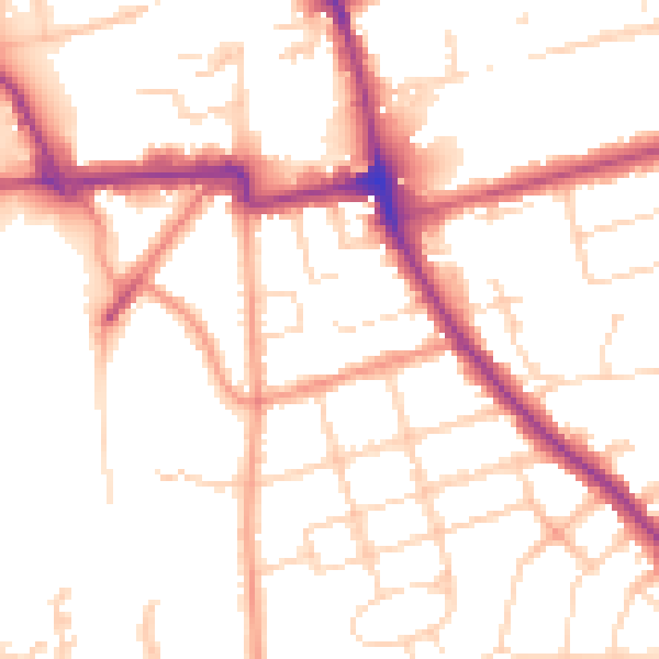Daytime road noise heatmap for NN15 7QR