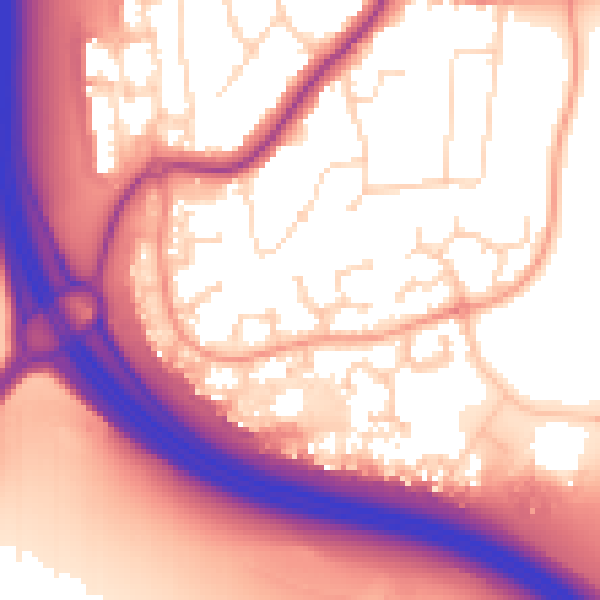 Daytime road noise heatmap for NN15 7RE